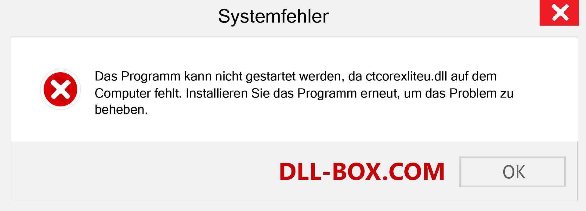 ctcorexliteu.dll-Datei fehlt?. Download für Windows 7, 8, 10 - Fix ctcorexliteu dll Missing Error unter Windows, Fotos, Bildern