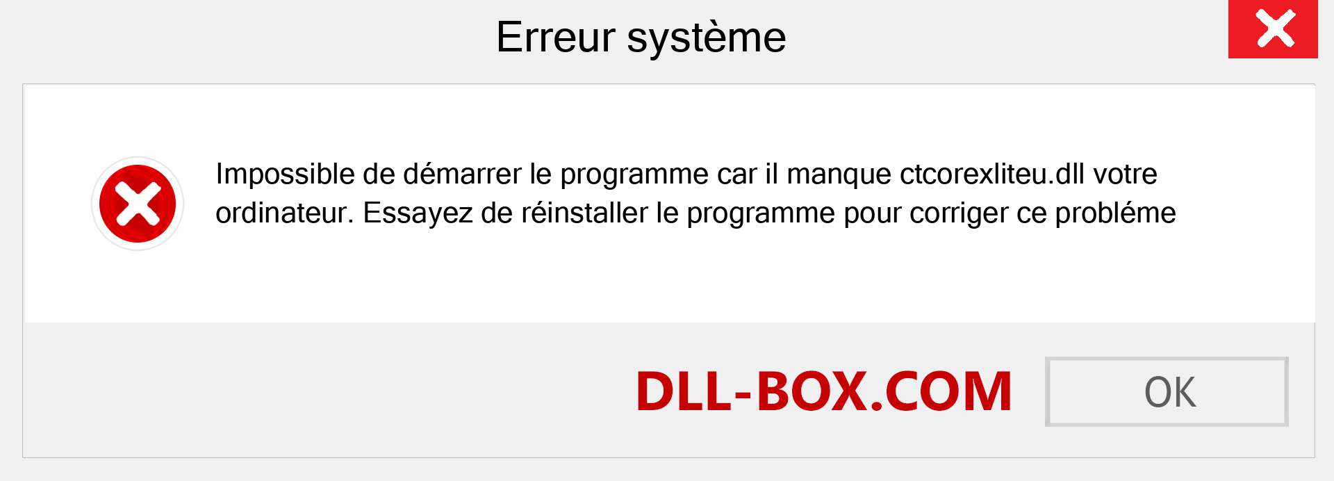 Le fichier ctcorexliteu.dll est manquant ?. Télécharger pour Windows 7, 8, 10 - Correction de l'erreur manquante ctcorexliteu dll sur Windows, photos, images